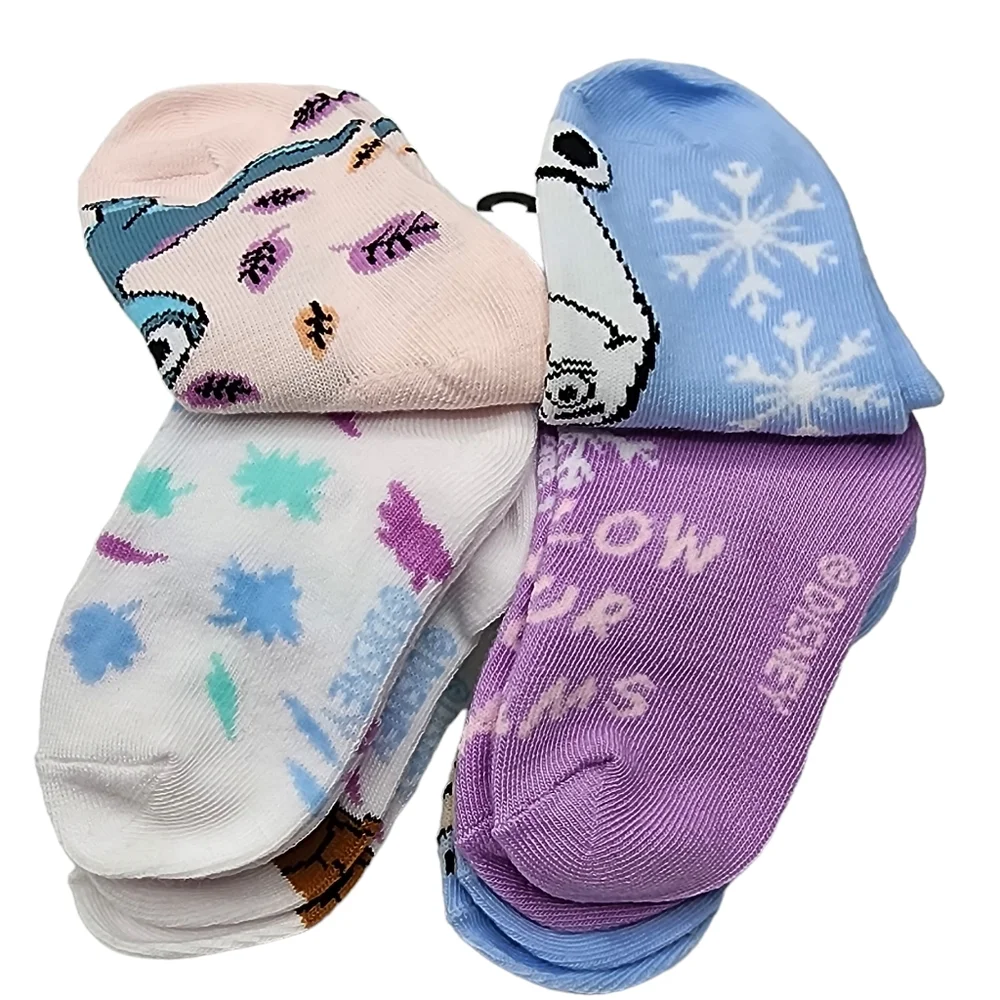 Disney Frozen Anna Elsa and Olaf Toddler Girl Low-Cut Socks‎ 2T-4T 6pk